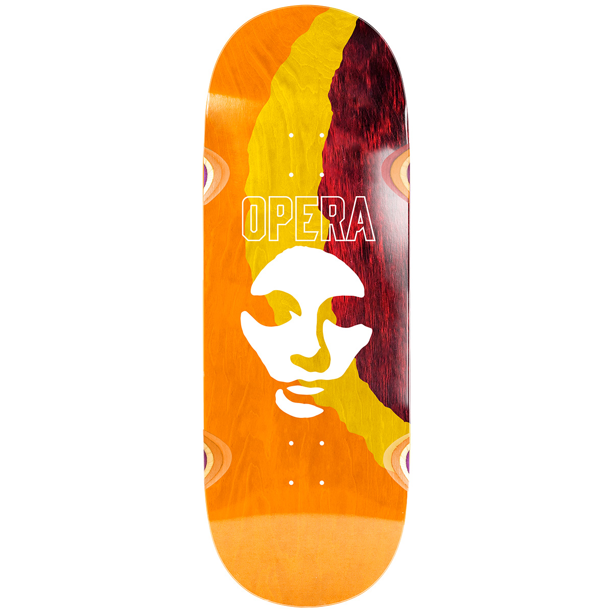 Opera Triple Torn Big Mask Skateboard Deck Assorted Red/Orange/Yellow 11.0