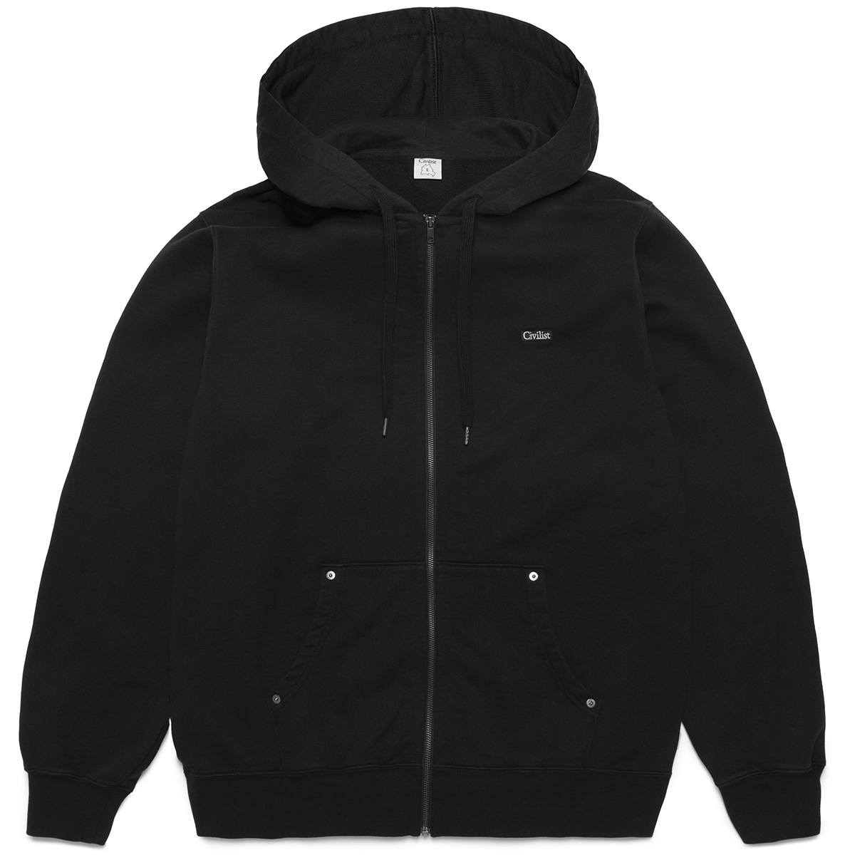 Civilist Studded Heavy Zip Hooded Sweater Black Civilist Studded Heavy Zip Hooded Sweater Black