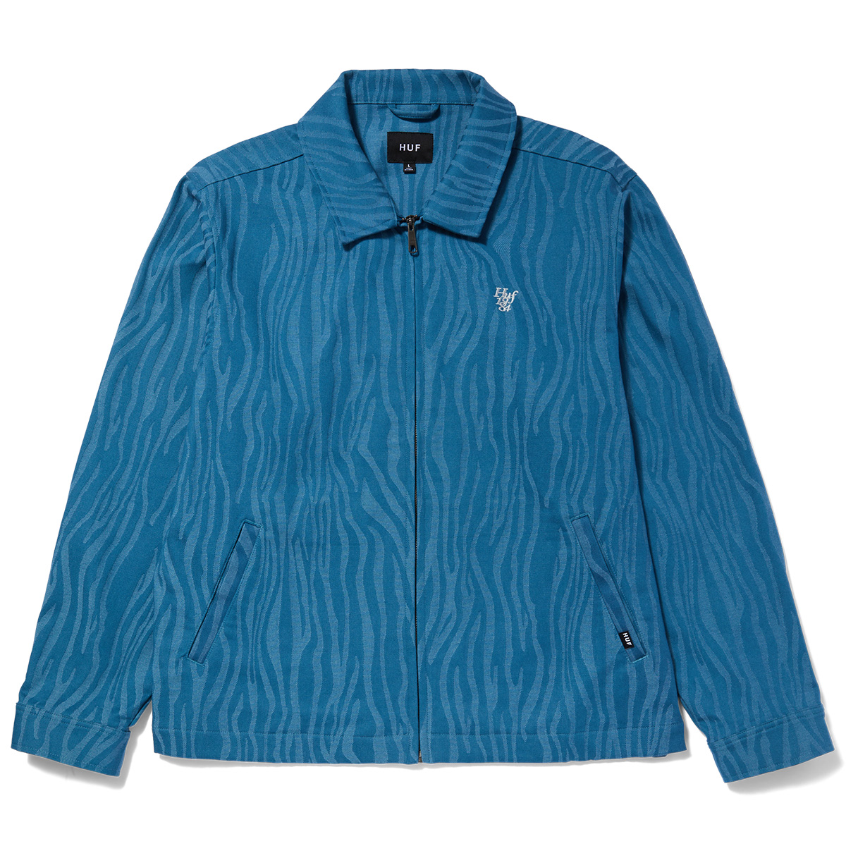 HUF Jacquard Tiger Work Jacket Oil Blue