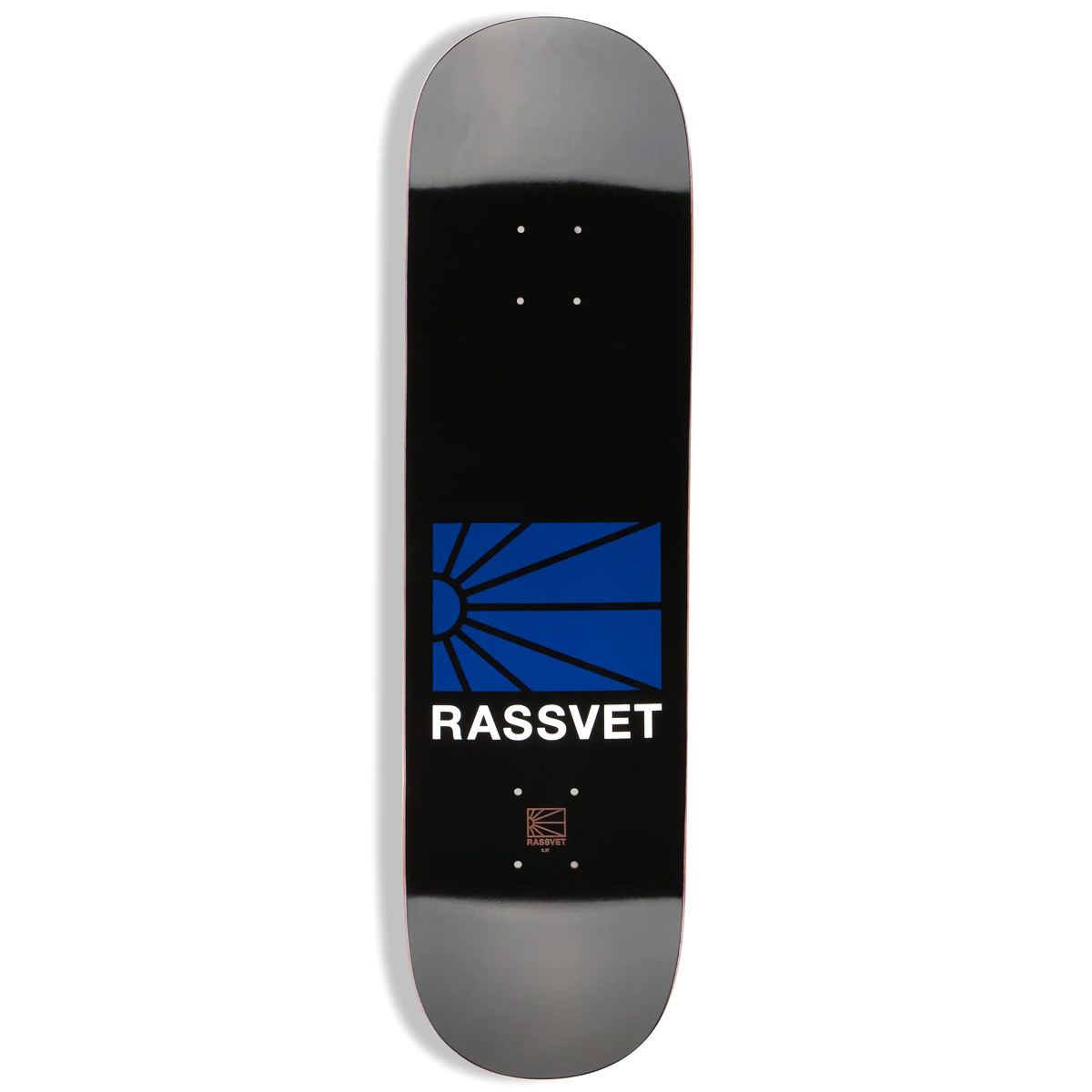 Rassvet Black Dipped Logo Team Skateboard Deck 8.37