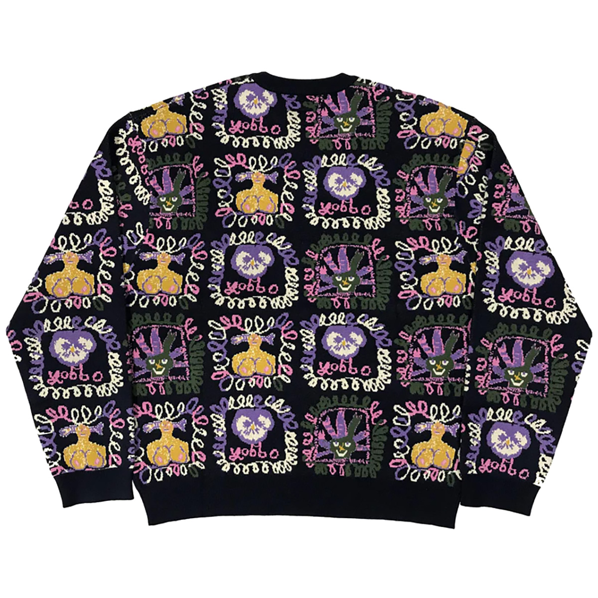 Pass-Port Faces Knit Sweater Black Pass-Port Faces Knit Sweater Black