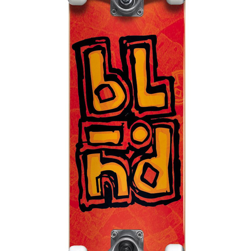 Blind OG Stacked Stamp First Push Complete Skateboard Orange 8.0 Blind OG Stacked Stamp First Push Complete Skateboard Orange 8.0