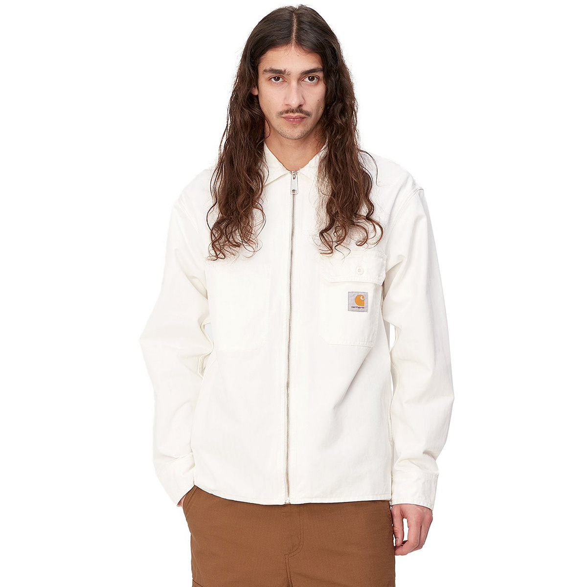 Carhartt WIP Rainer Shirt Jac Off-White Rinsed