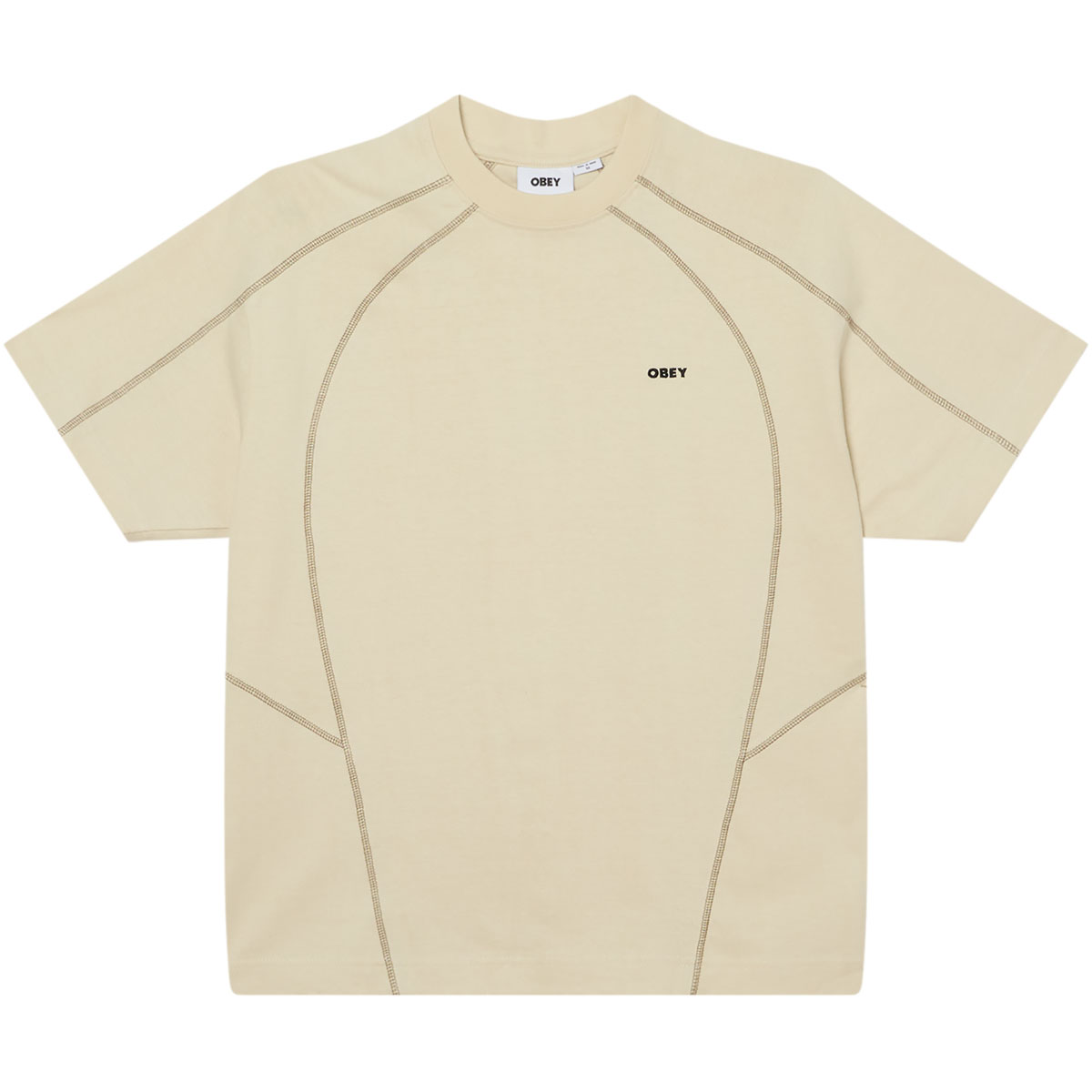 Obey Contrast Stitch T-Shirt Silver Birch