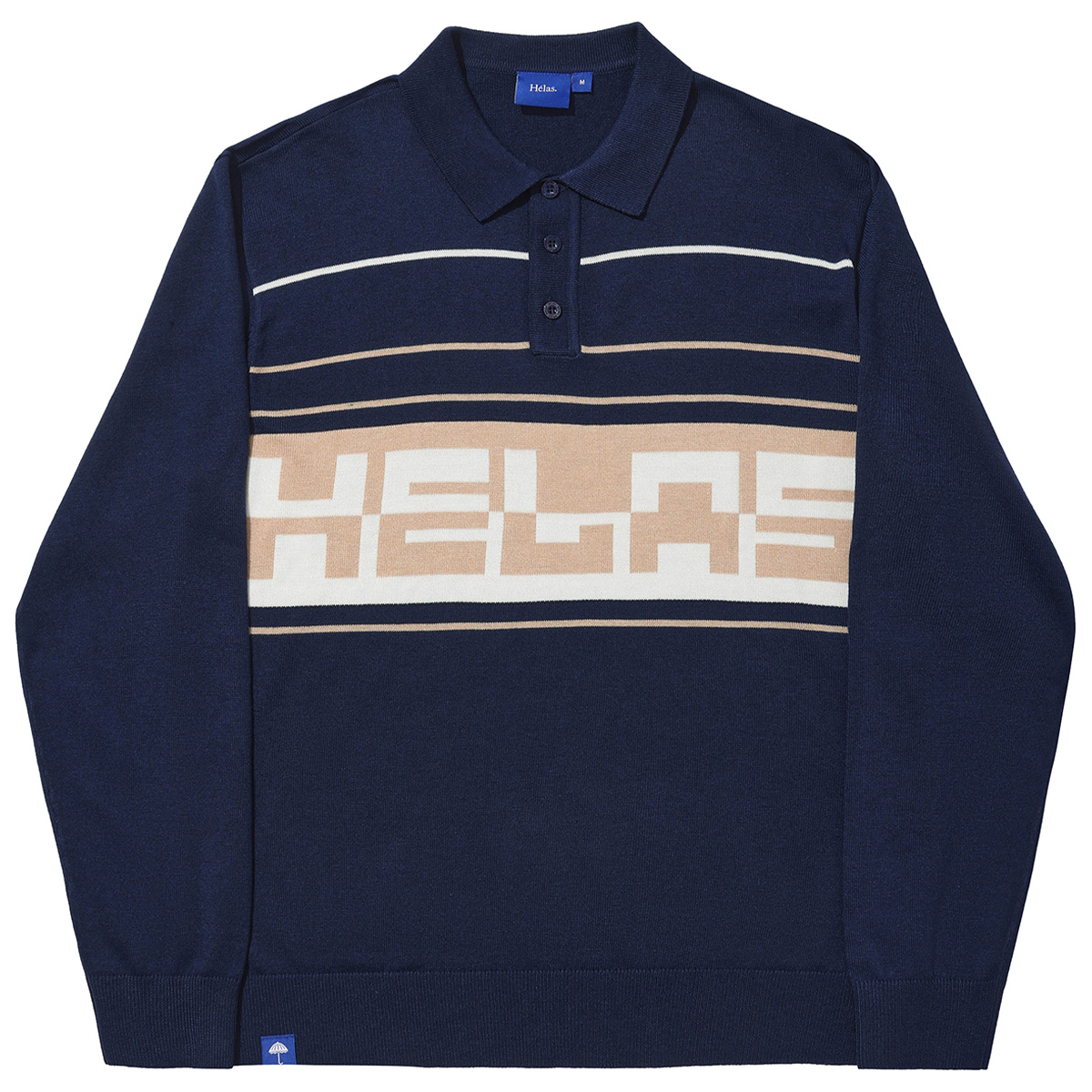 Helas Pulo Polo Longsleeve Knit Sweater Navy Helas Pulo Polo Longsleeve Knit Sweater Navy