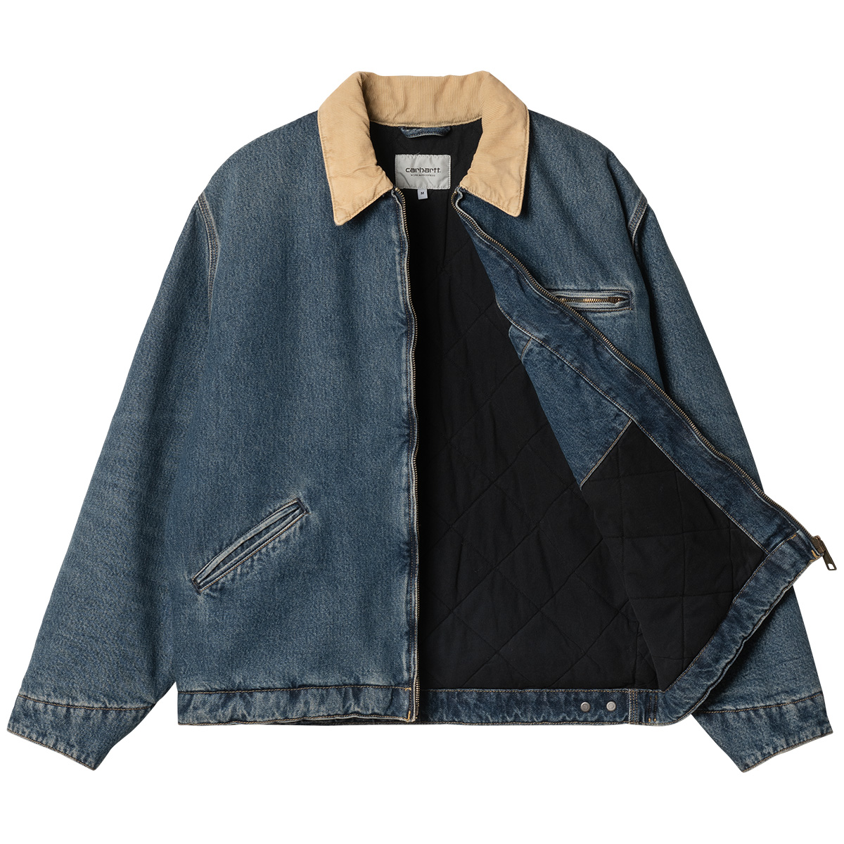 Carhartt WIP OG Detroit Jacket Blue/Dusty H Brown Worn Used Wash Carhartt WIP OG Detroit Jacket Blue/Dusty H Brown Worn Used Wash