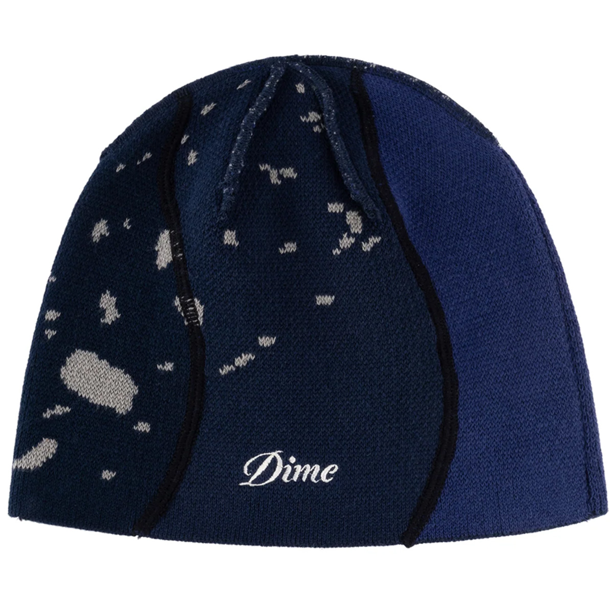 Dime Reverse Stitch Skully Beanie Navy Dime Reverse Stitch Skully Beanie Navy