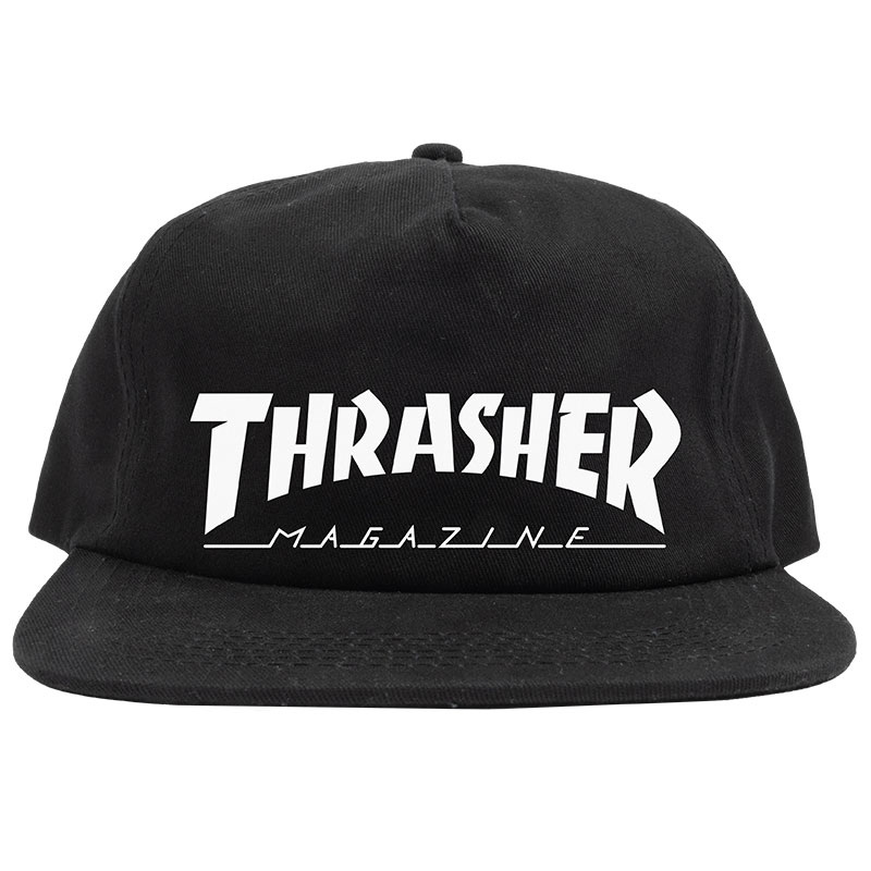 Thrasher Mag Logo Snapback Cap Black/White