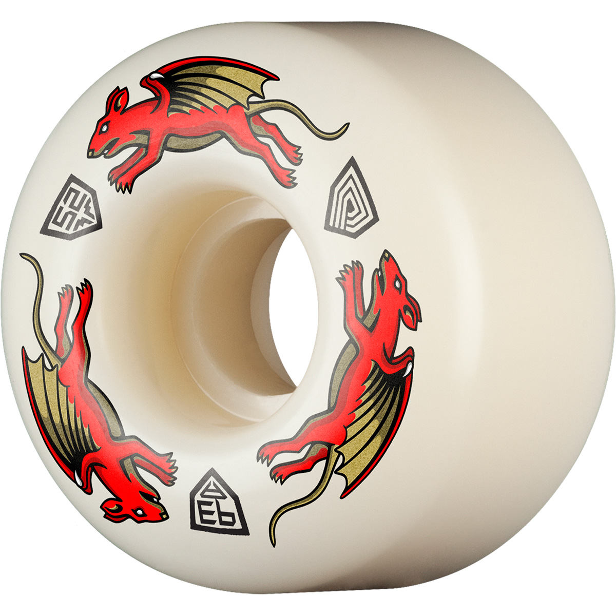 Powell Peralta Dragon Formula Nano Rat AV4 Wheels White/Red 93A 52mm x 34mm