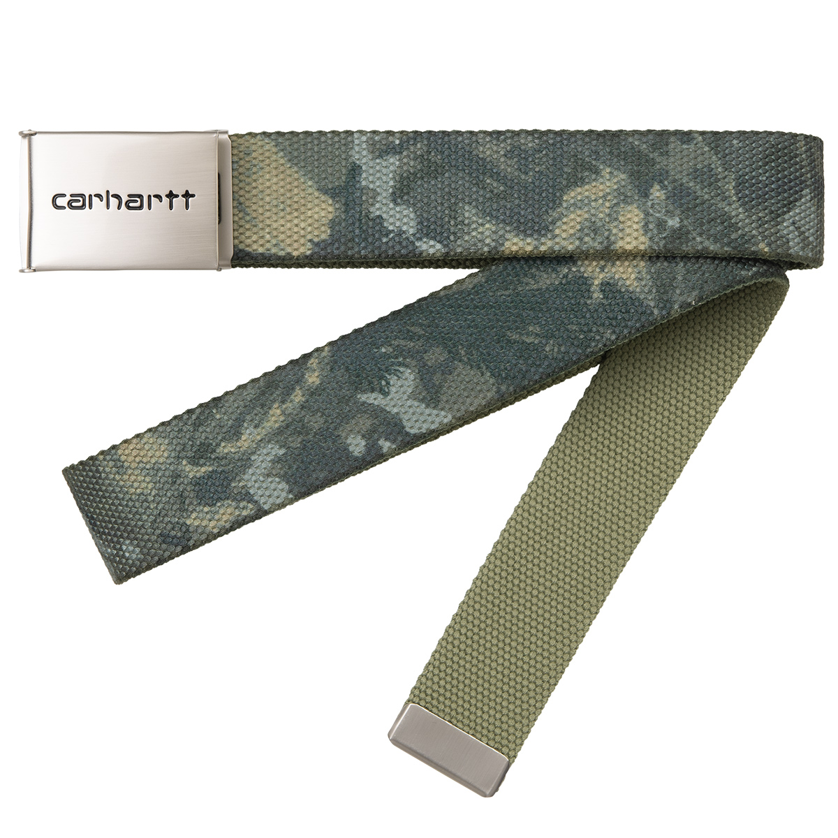 Carhartt WIP Clip Belt Chrome Camo Combi Green Carhartt WIP Clip Belt Chrome Camo Combi Green