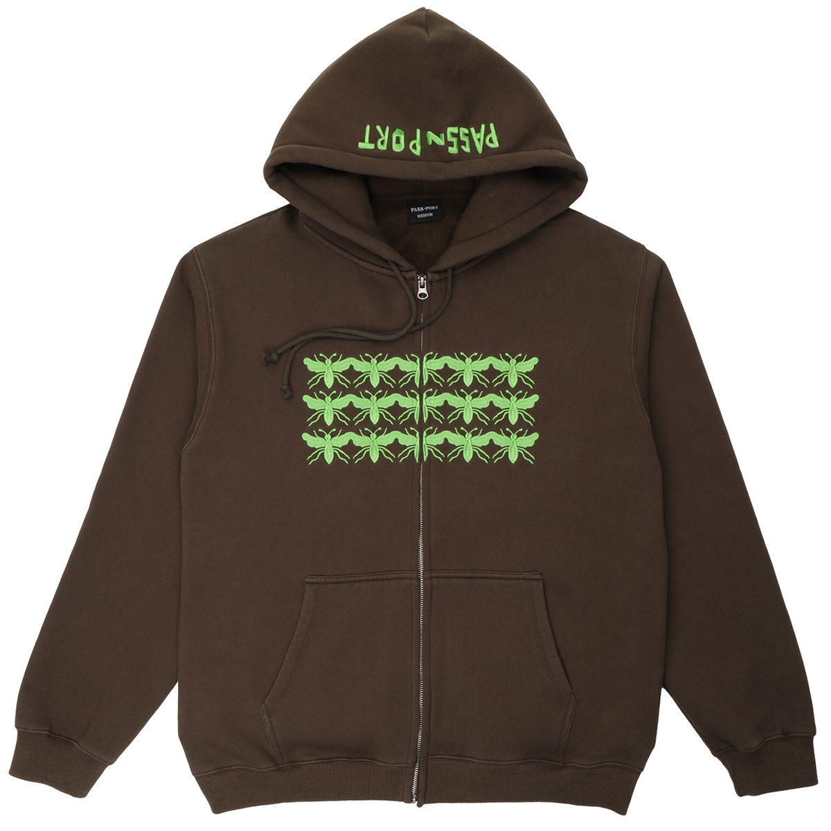 Pass Port Scissorcraft Zip Hooded Sweater Bark