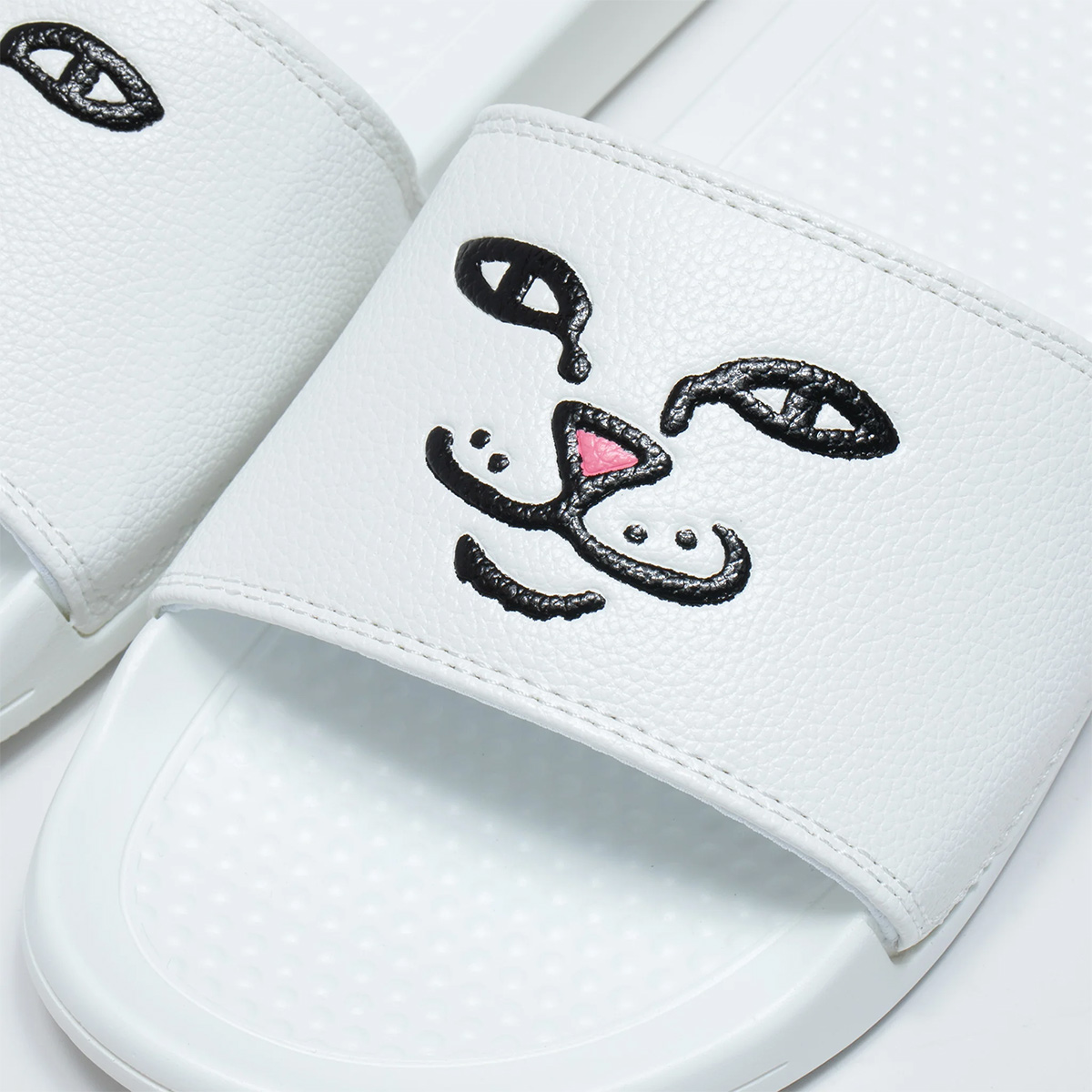 RIPNDIP Lord Nermal Face Slides White RIPNDIP Lord Nermal Face Slides White