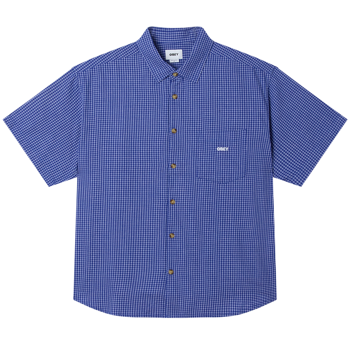 Obey Bigwig Frank Woven Shirt Surf Blue