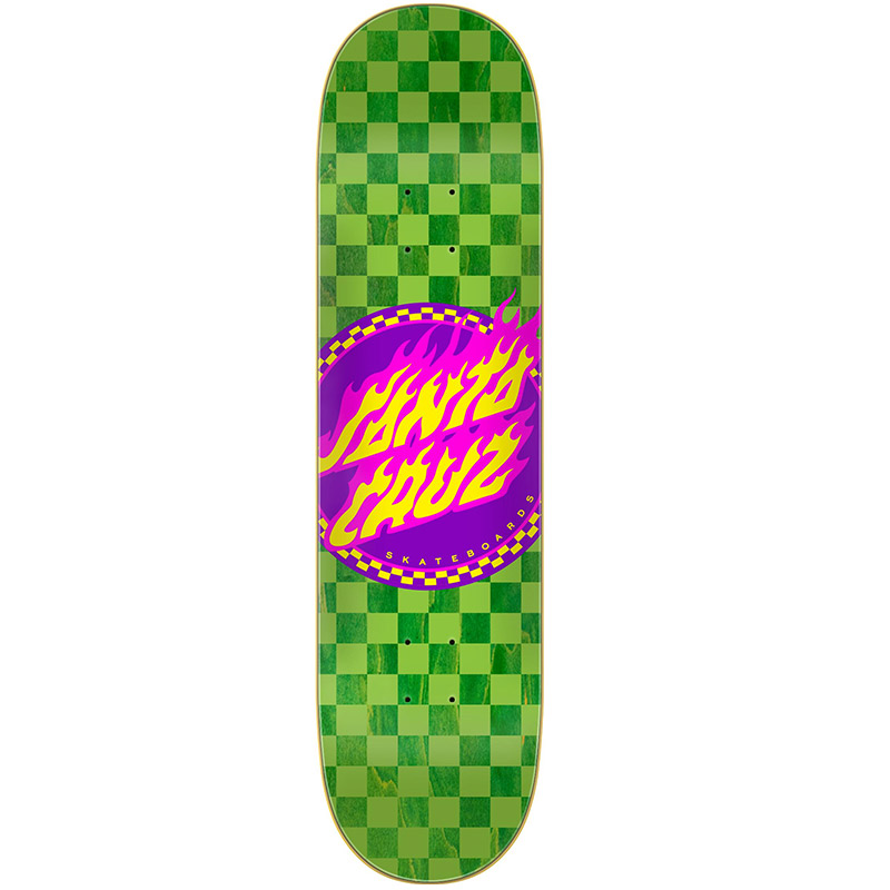 Santa Cruz Flame Dot Skateboard Deck Green 8.0