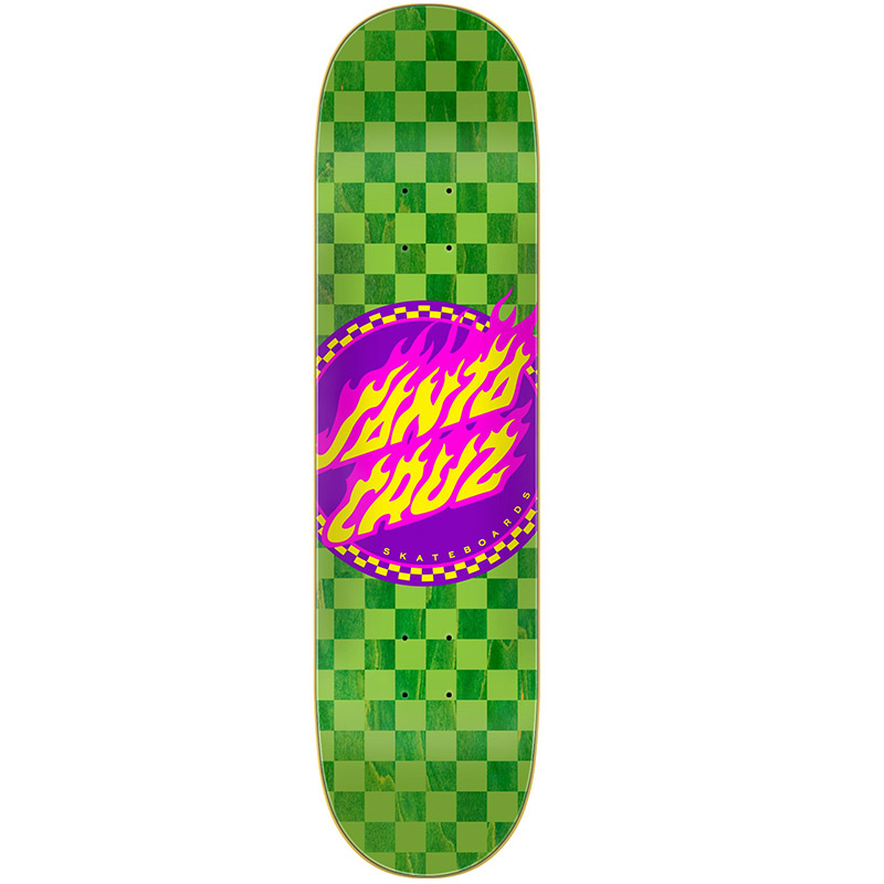 Santa Cruz Flame Dot Skateboard Deck Green 8.0 Santa Cruz Flame Dot Skateboard Deck Green 8.0