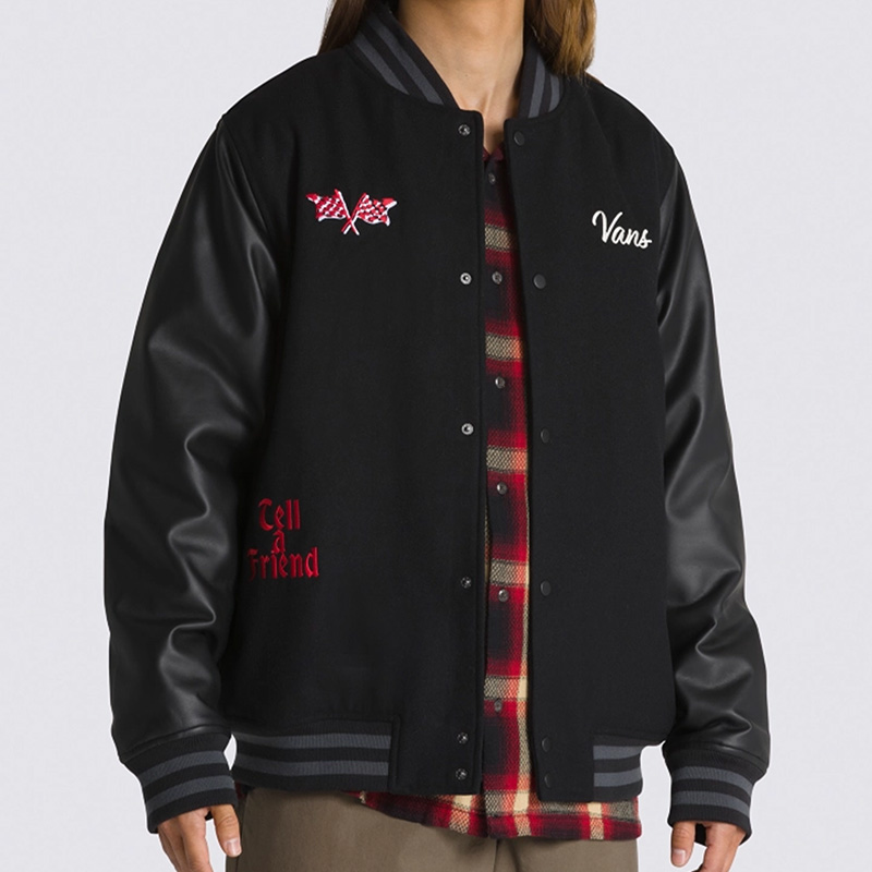 Vans Stevens Varsity Jacket Black Vans Stevens Varsity Jacket Black