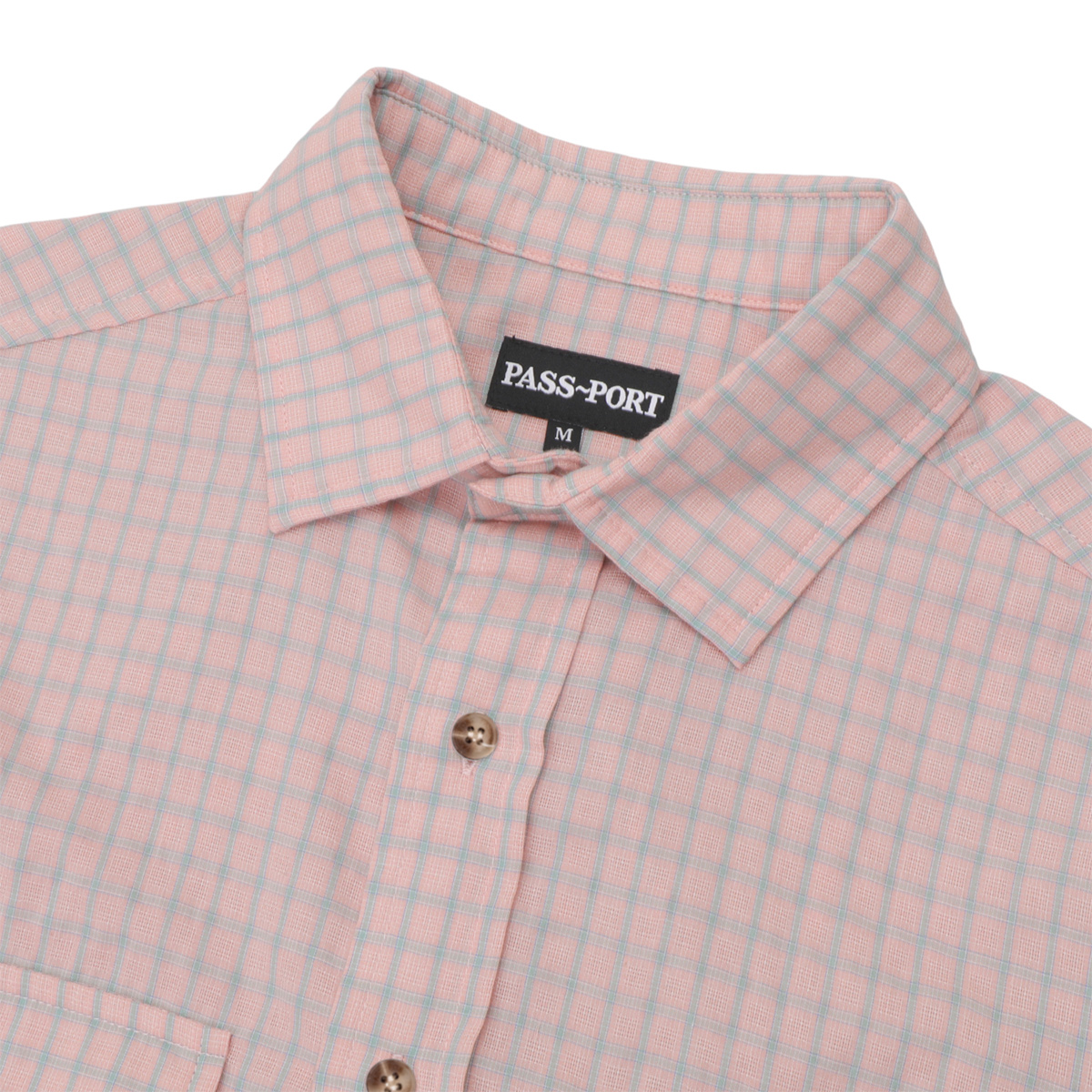 Pass Port Workers Check Shirt Light Pink