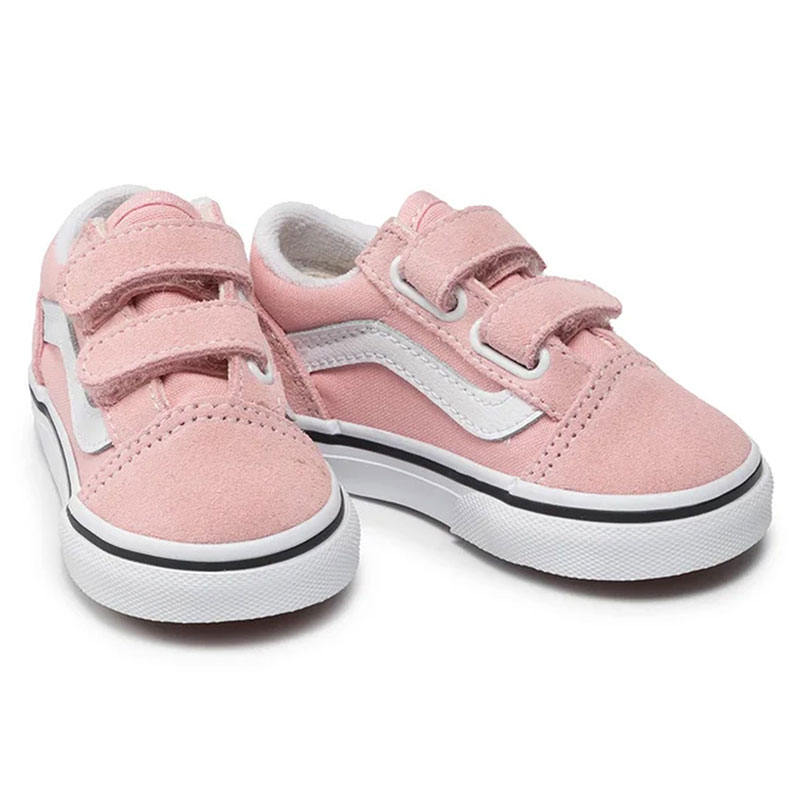 Vans Toddler Old Skool V Powder Pink/True White Vans Toddler Old Skool V Powder Pink/True White