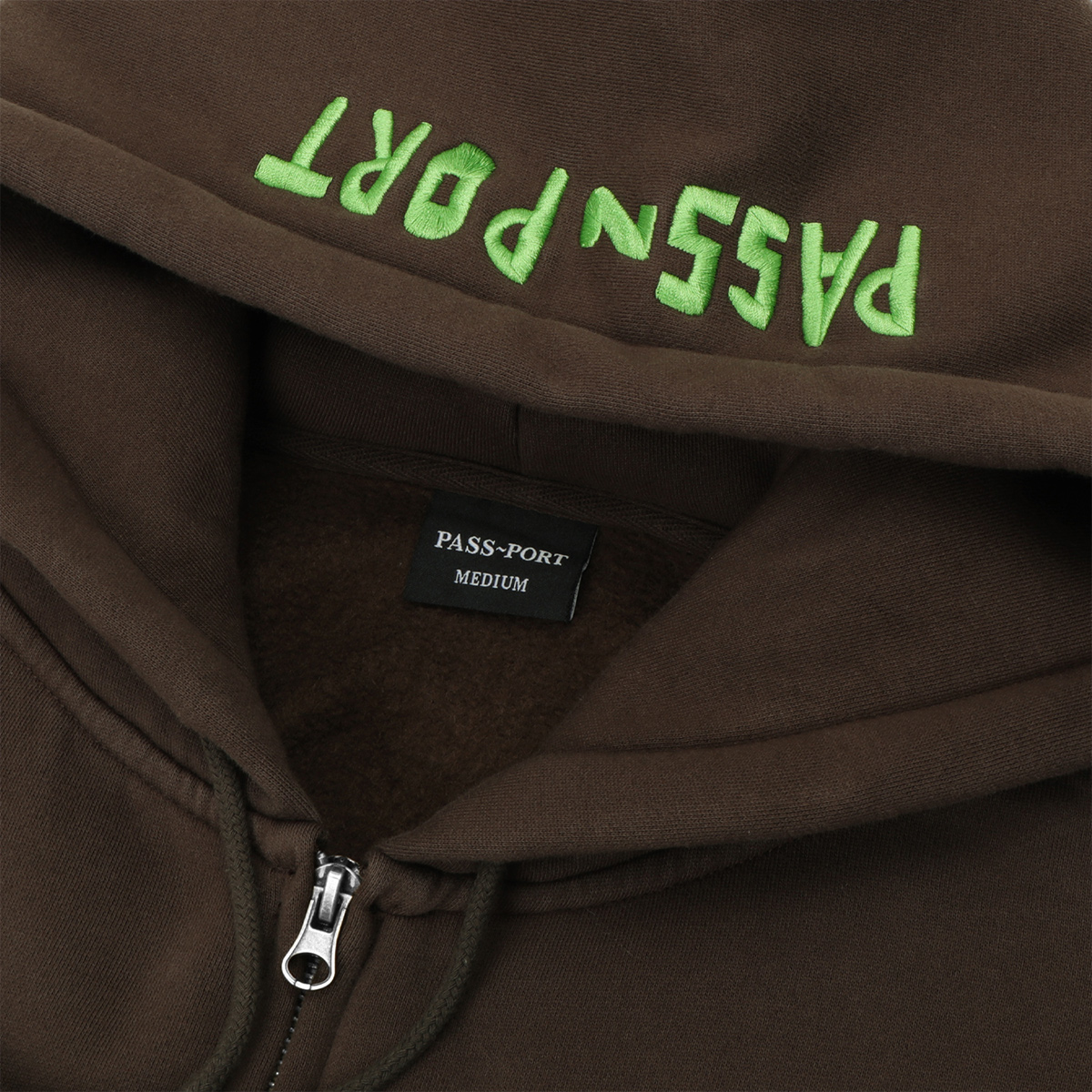 Pass Port Scissorcraft Zip Hooded Sweater Bark