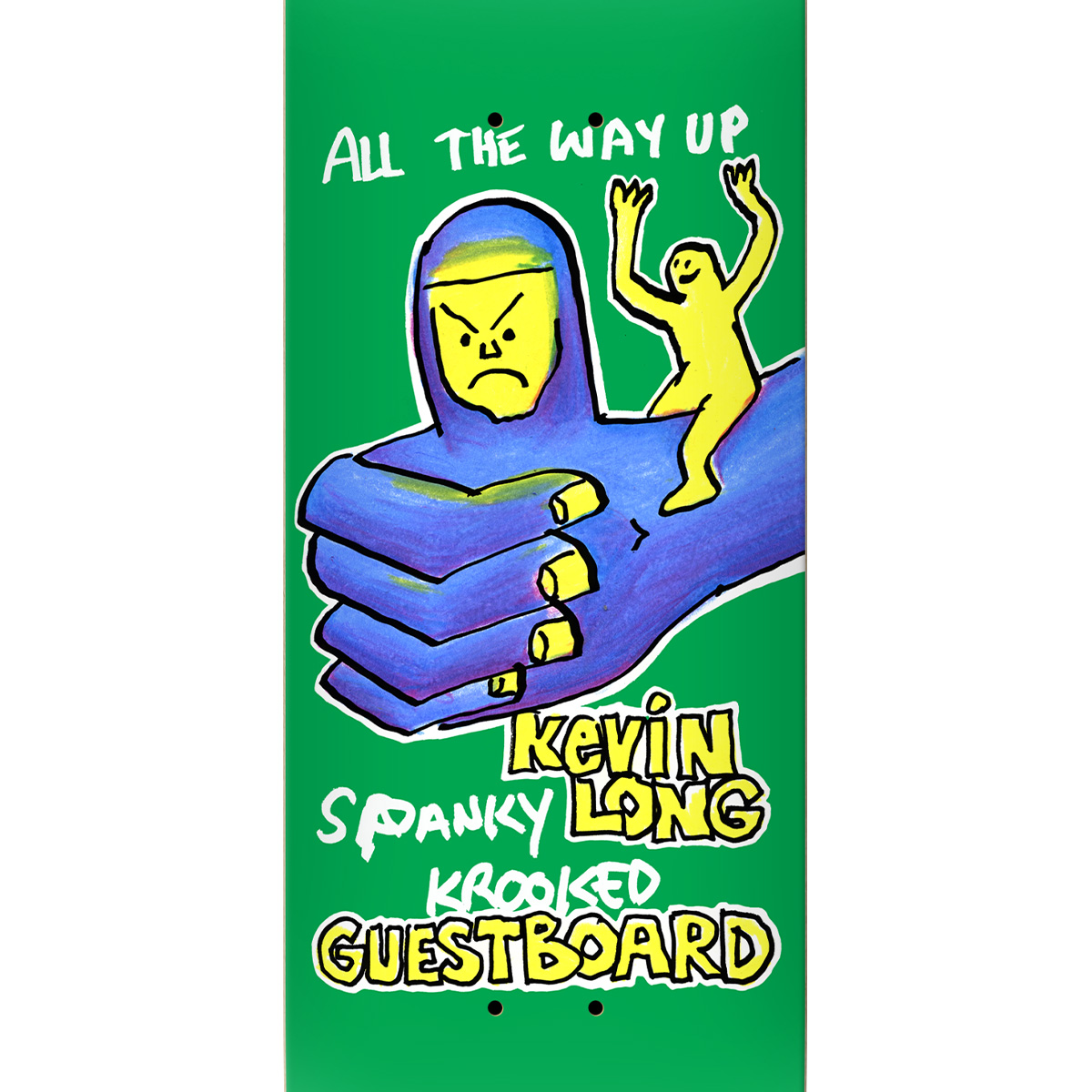 Krooked Spanky Guest Pro Skateboard Deck Green True Fit 8.25