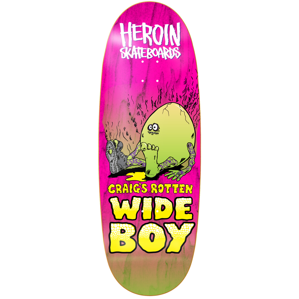 Heroin Craig Questions Rotten Wide Boy Skateboard Deck 10.75 
