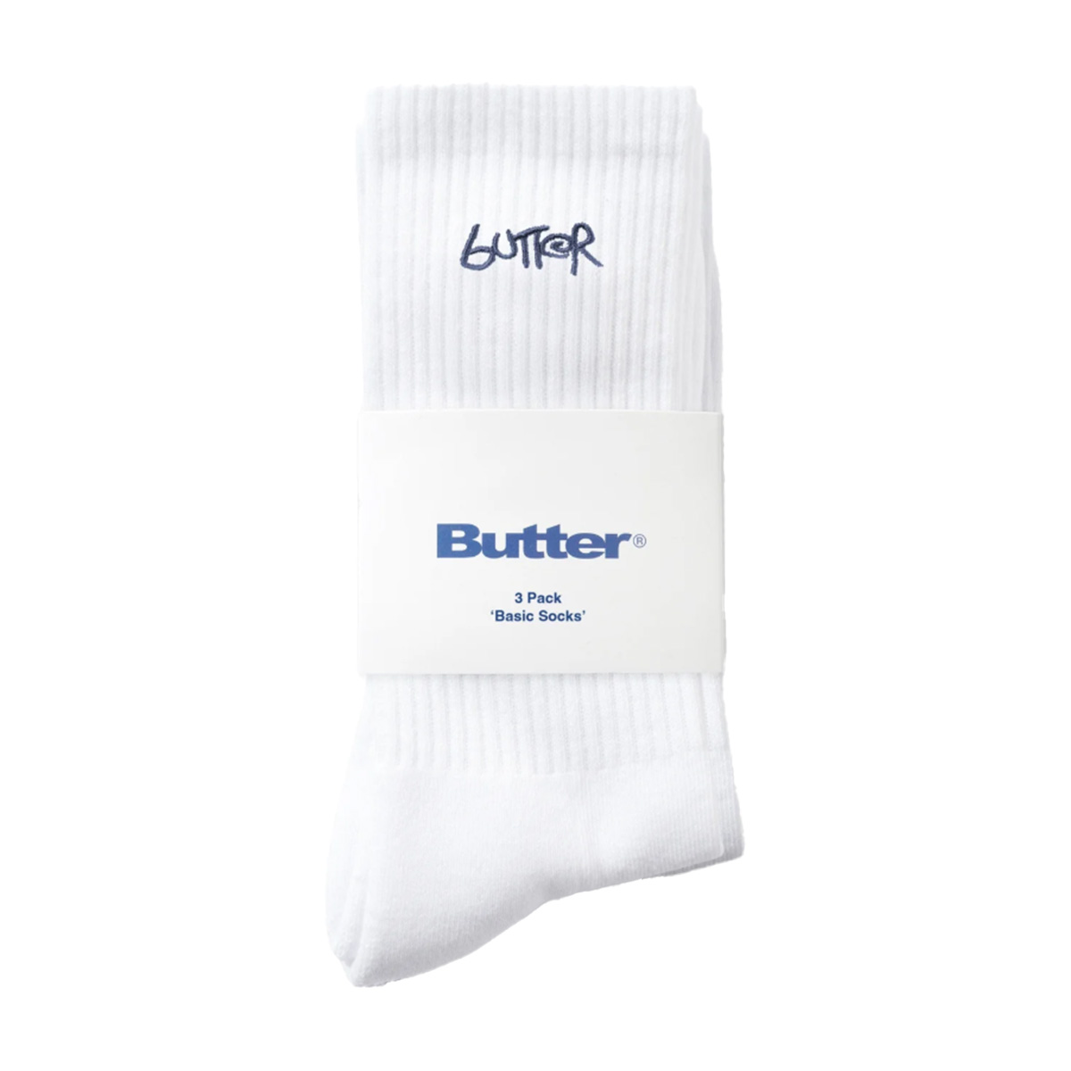 Butter Goods 3-Pack Basic Socks White