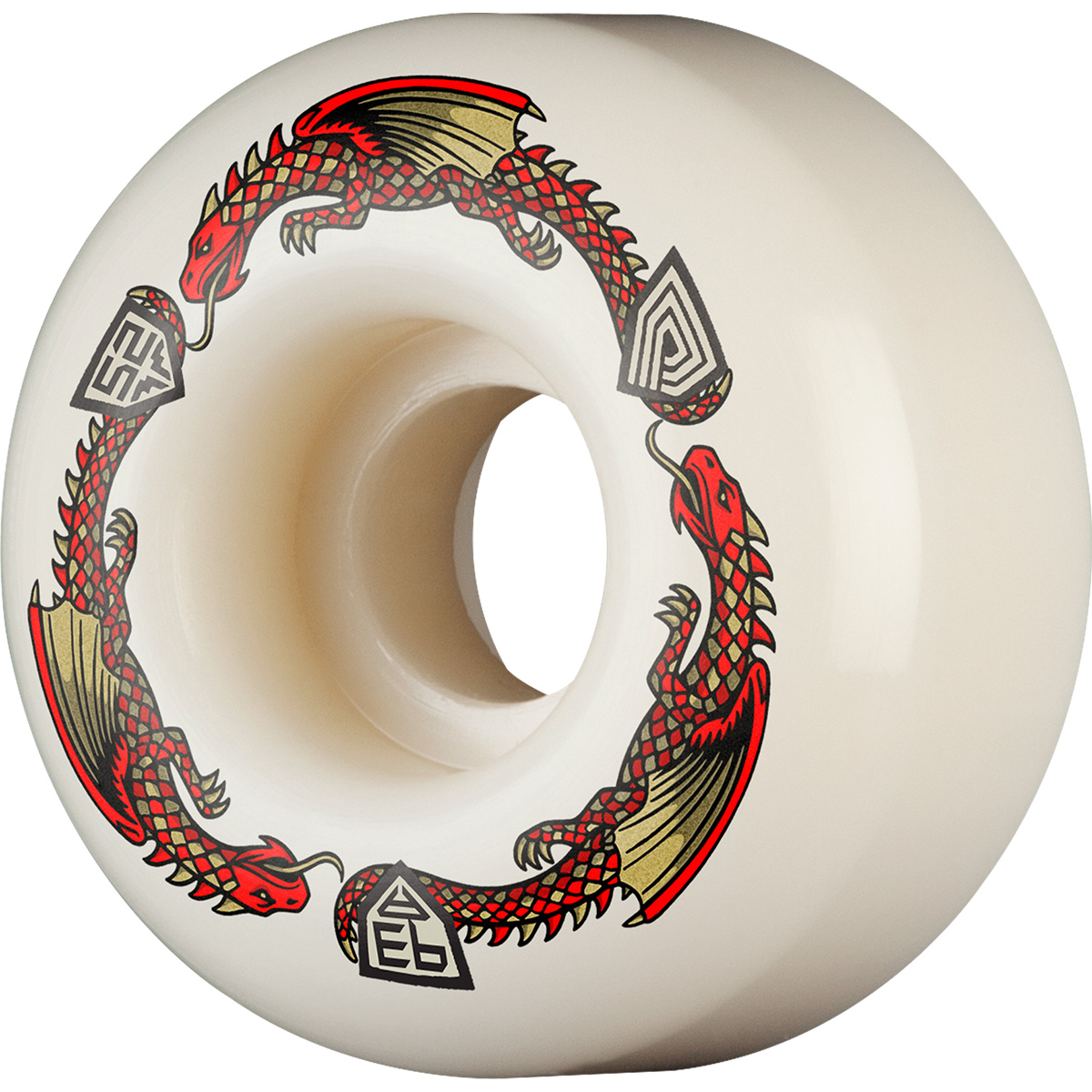 Powell Peralta Dragon Formula V1 Radial Wheels White/Red 93A 52mm x 31mm