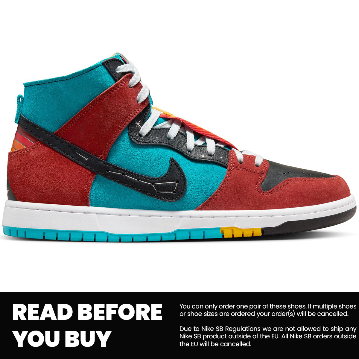 Nike SB Dunk High Decon Turquoise Blue/Black-Rugged Orange | US 9 ...