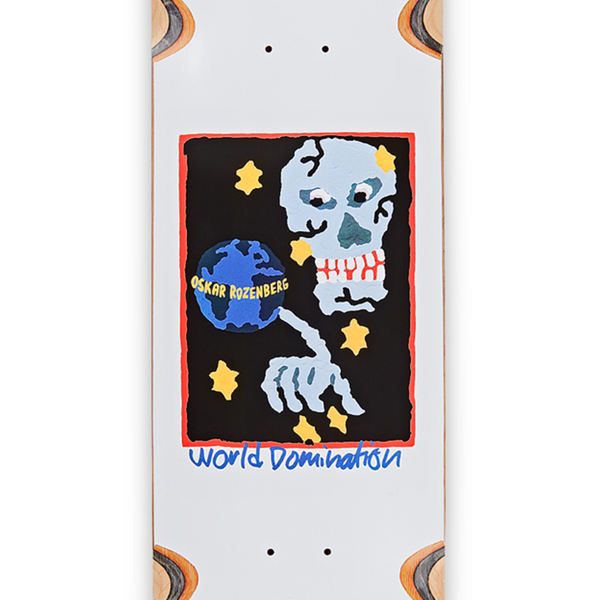 Polar Oskar Rozenberg World Domination Wheelwell Skateboard Deck White 8.25