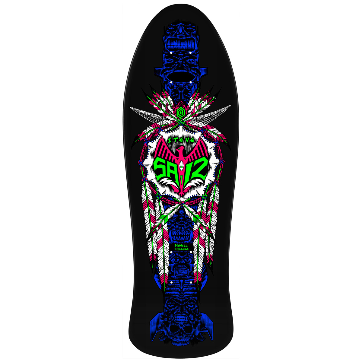 Powell-Peralta Steve Saiz Totem 05 Skateboard Deck Blacklight Shape 282 10.0