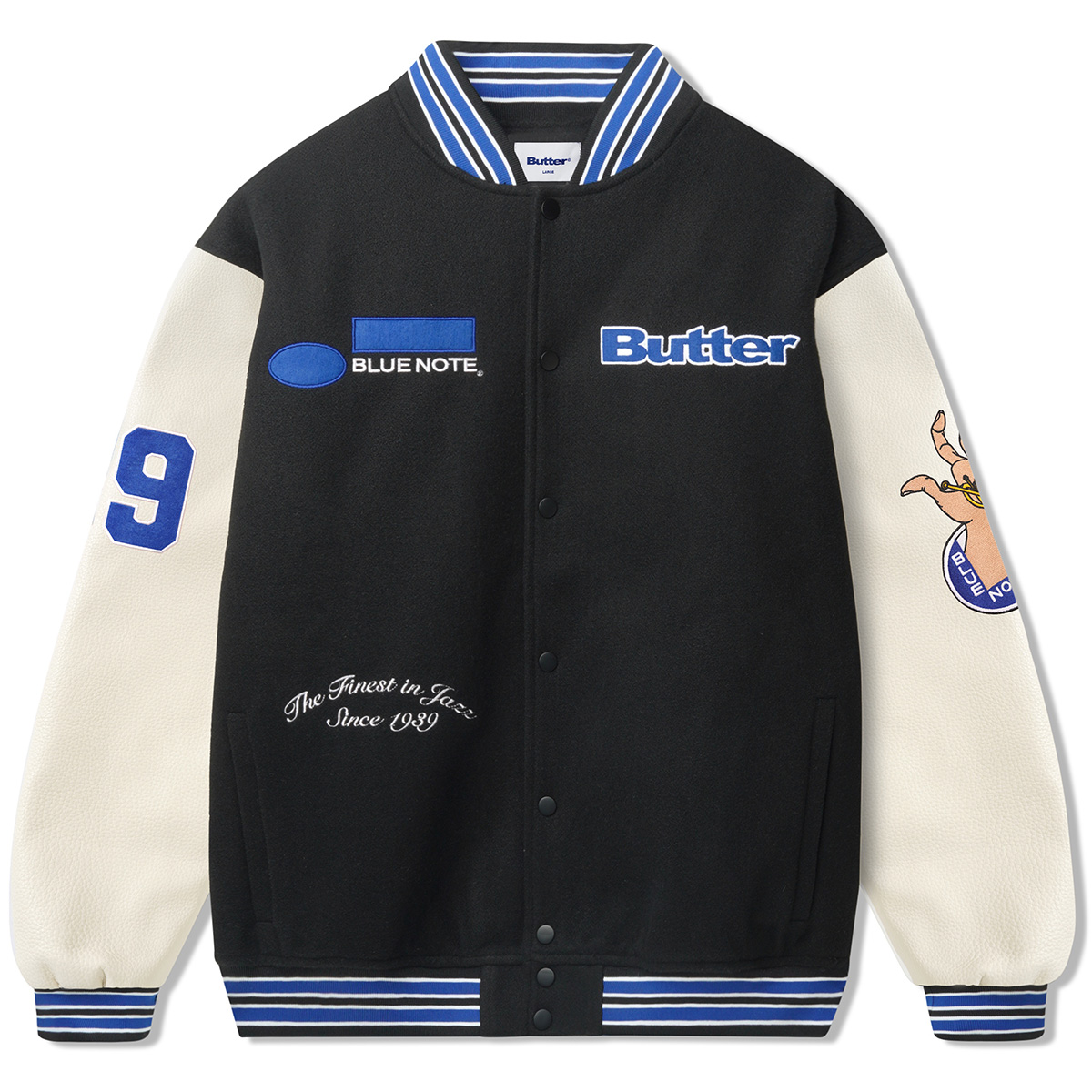 Butter Goods Blue Note Varsity Jacket Navy / Cream Butter Goods Blue Note Varsity Jacket Navy / Cream
