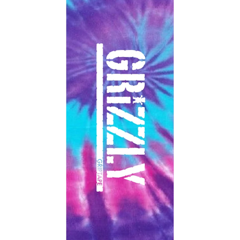 Grizzly Tie-Dye Stamp Griptape Sheet Purple/Blue 2