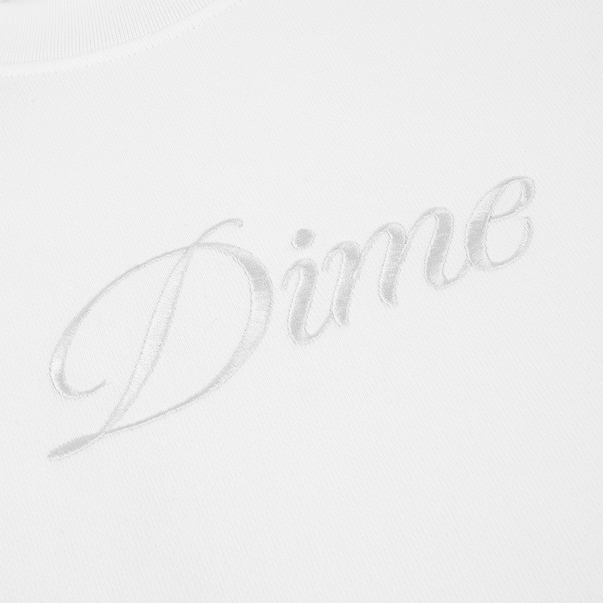 Dime Cursive Logo Crewneck Sweater White Dime Cursive Logo Crewneck Sweater White