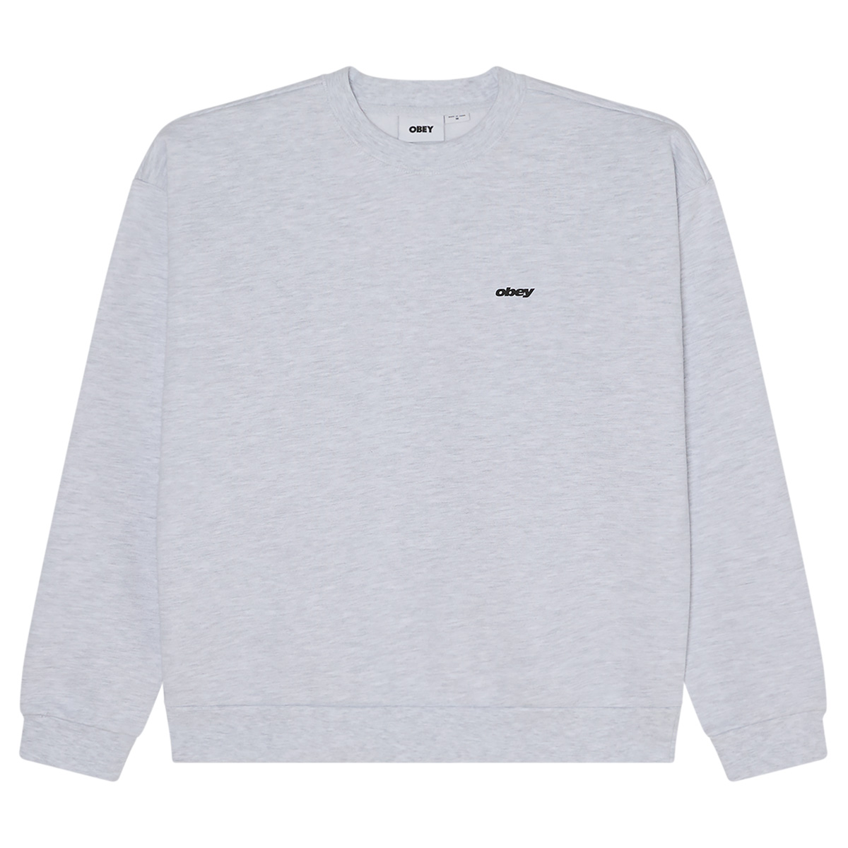 Obey Shields Extra Heavy Crewneck Sweater Ash Grey