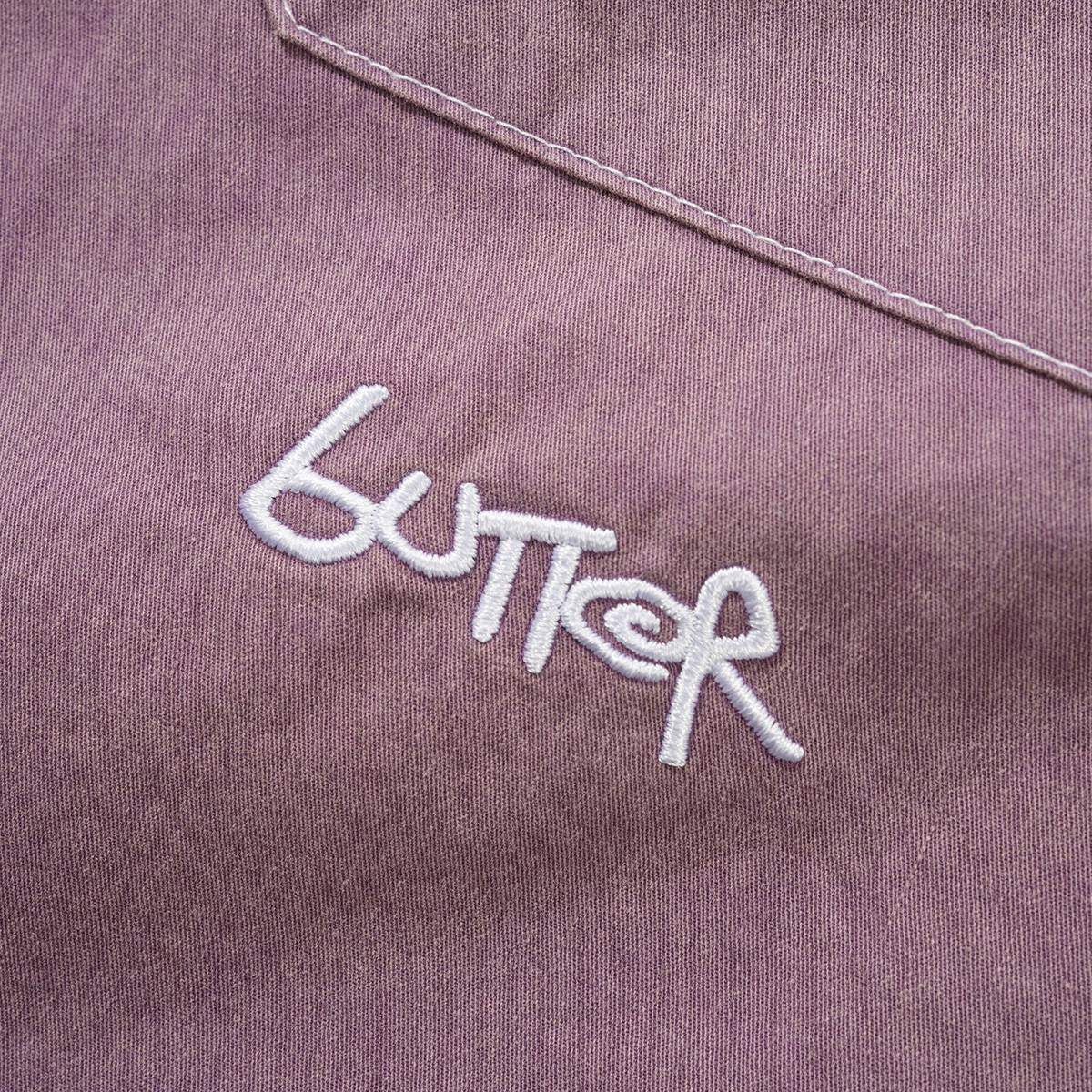 Butter Goods Contrast Stitch Shirt Eggplant