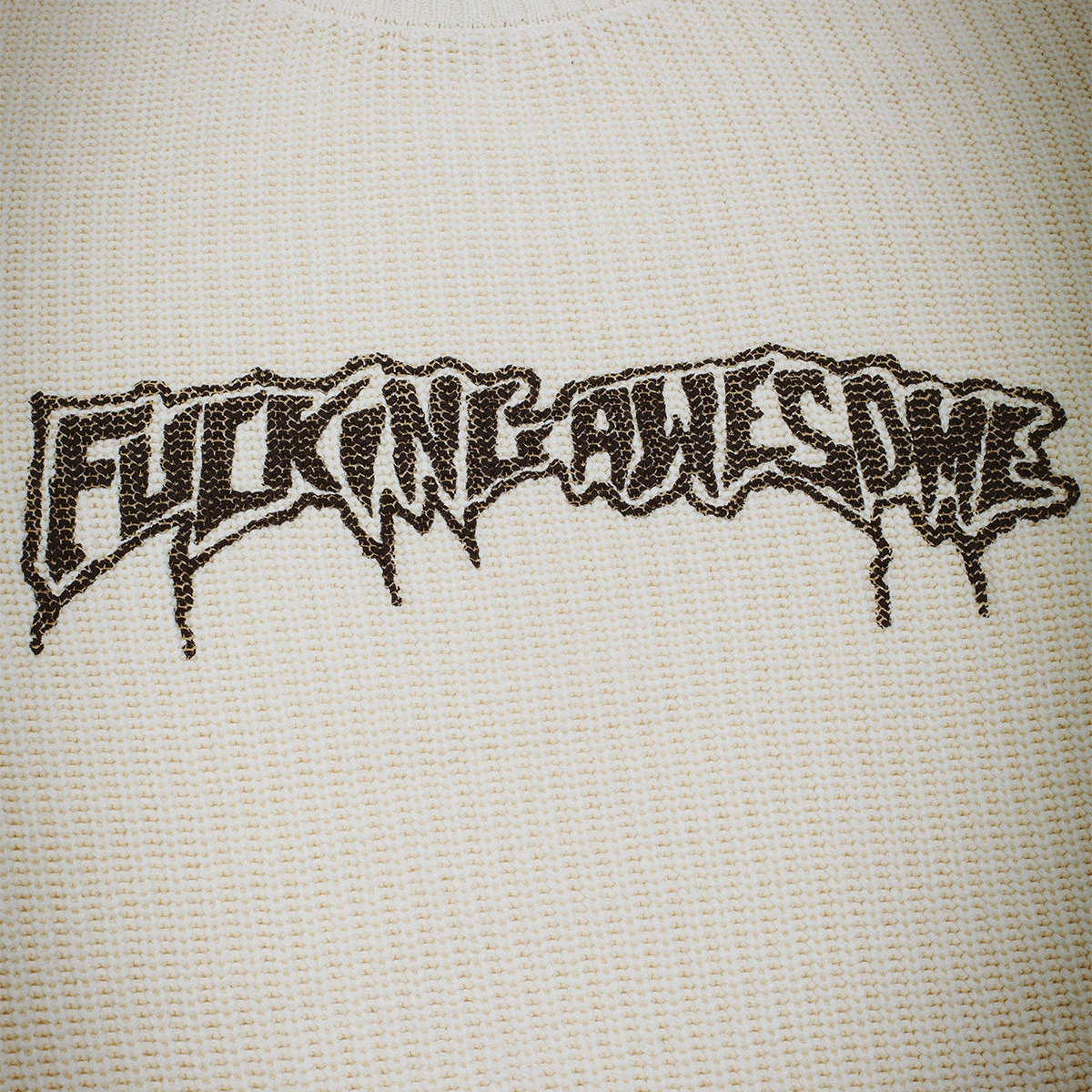 Fucking Awesome Drip Logo Sweater Cream Fucking Awesome Drip Logo Sweater Cream