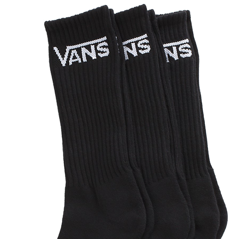 Vans Classic Crew Socks Black 3-Pack Vans Classic Crew Socks Black 3-Pack
