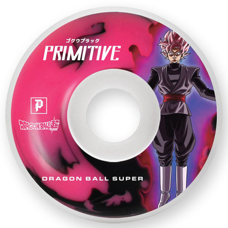 Primitive X Goku Black Rose Swirl Wheel White 54mm Primitive X Goku Black Rose Swirl Wheel White 54mm