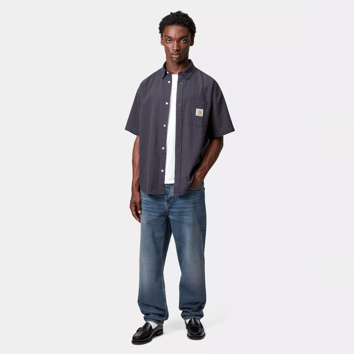 Carhartt WIP Newel Pant Blue Dark Used Wash