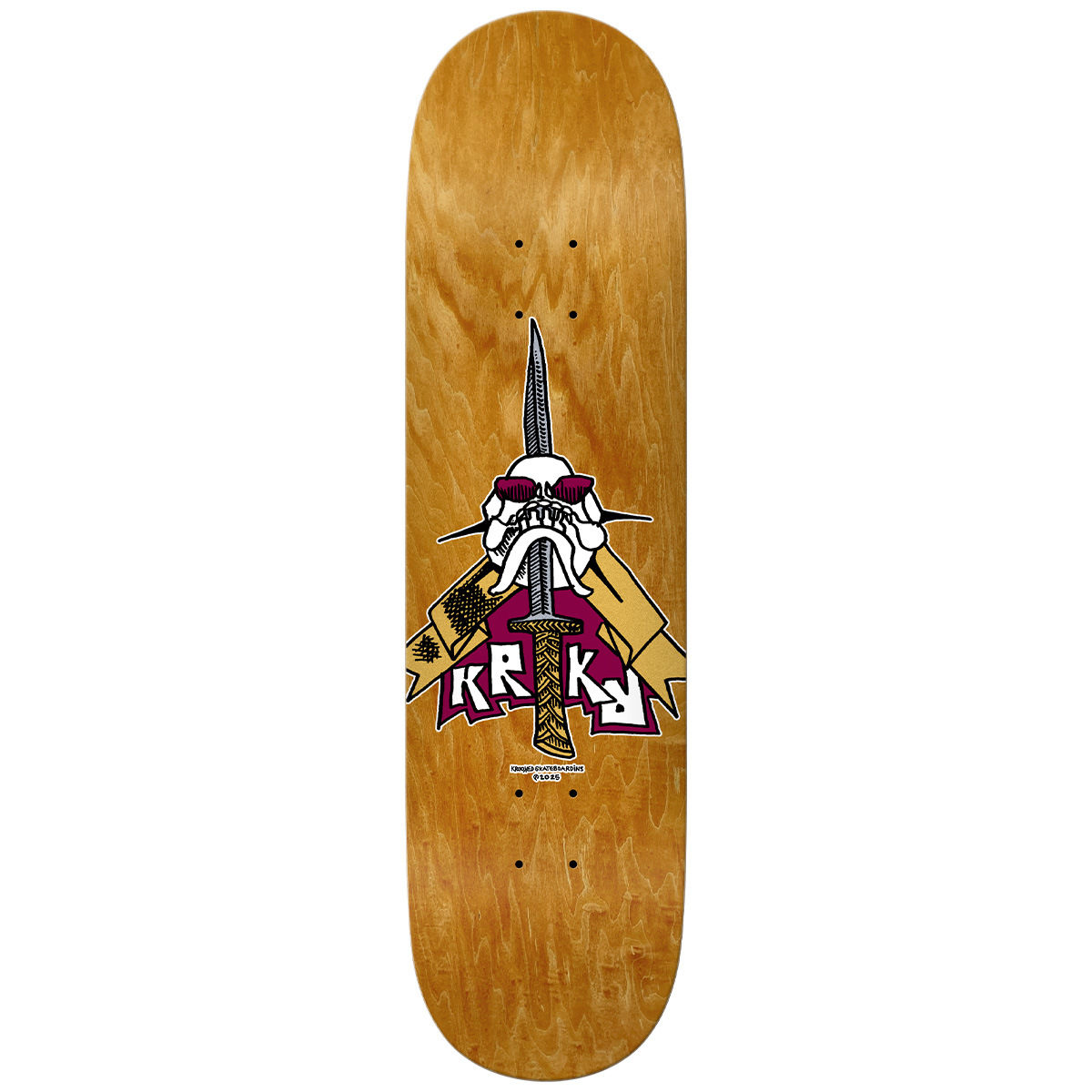 Krooked Skull/Sword Skateboard Deck Assorted Veneer 8.25 Krooked Skull/Sword Skateboard Deck Assorted Veneer 8.25