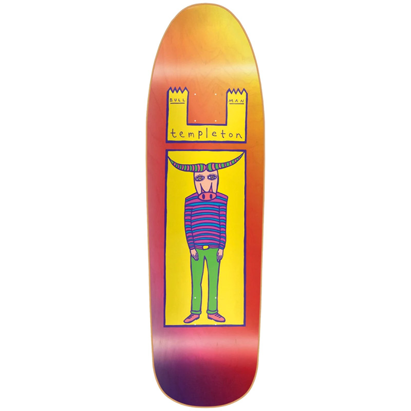 New Deal Templeton Bullman Heat Transfer Skateboard Deck Neon 9.32