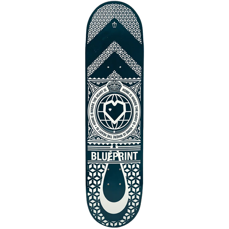 Blueprint Home Heart Skateboard Deck Navy/Silver 8