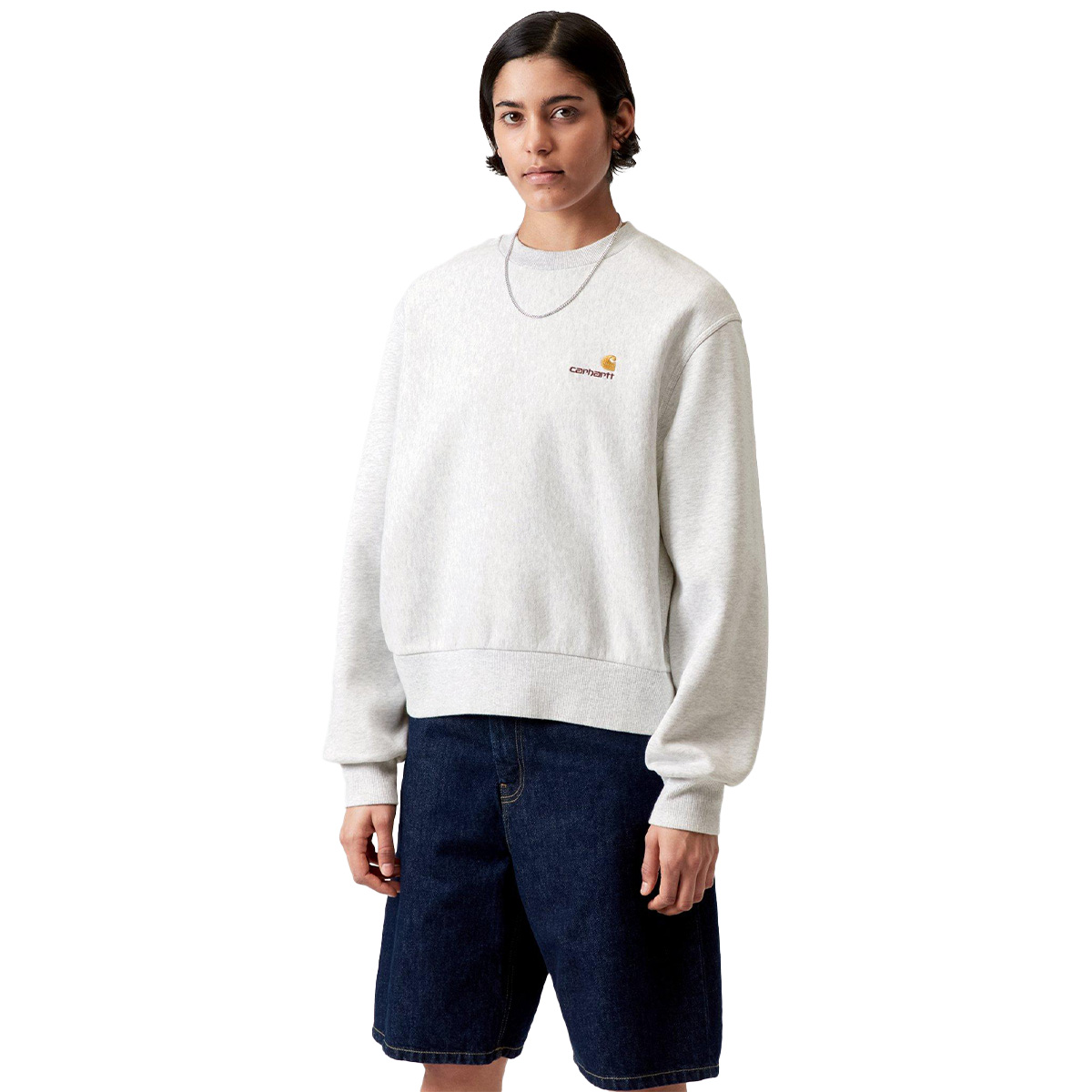 Carhartt WIP American Script Crewneck Sweater Ash Heather
