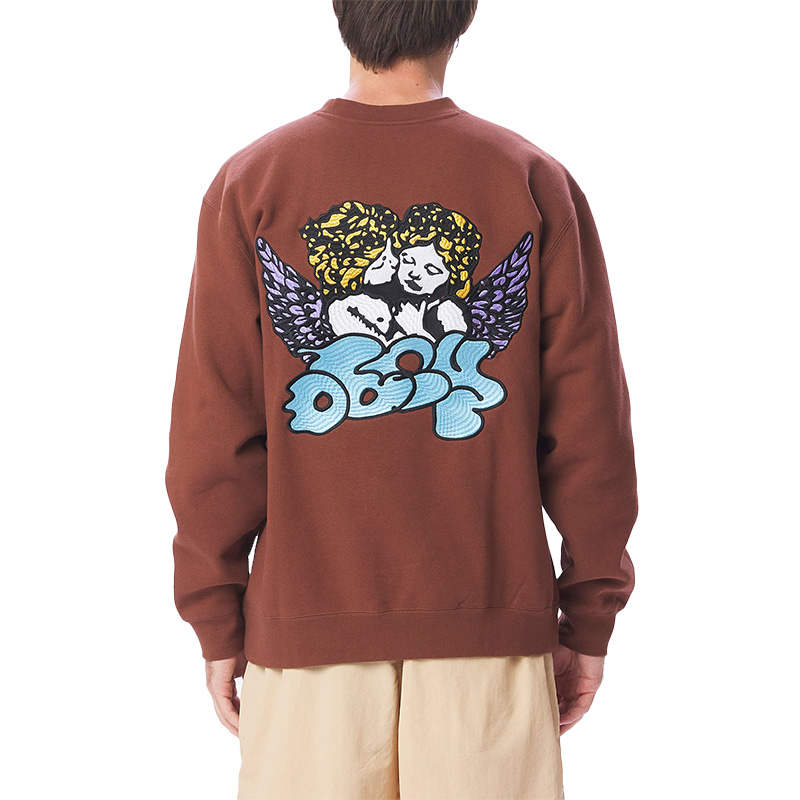 Obey Cherub Crewneck Sweater Sepia Obey Cherub Crewneck Sweater Sepia
