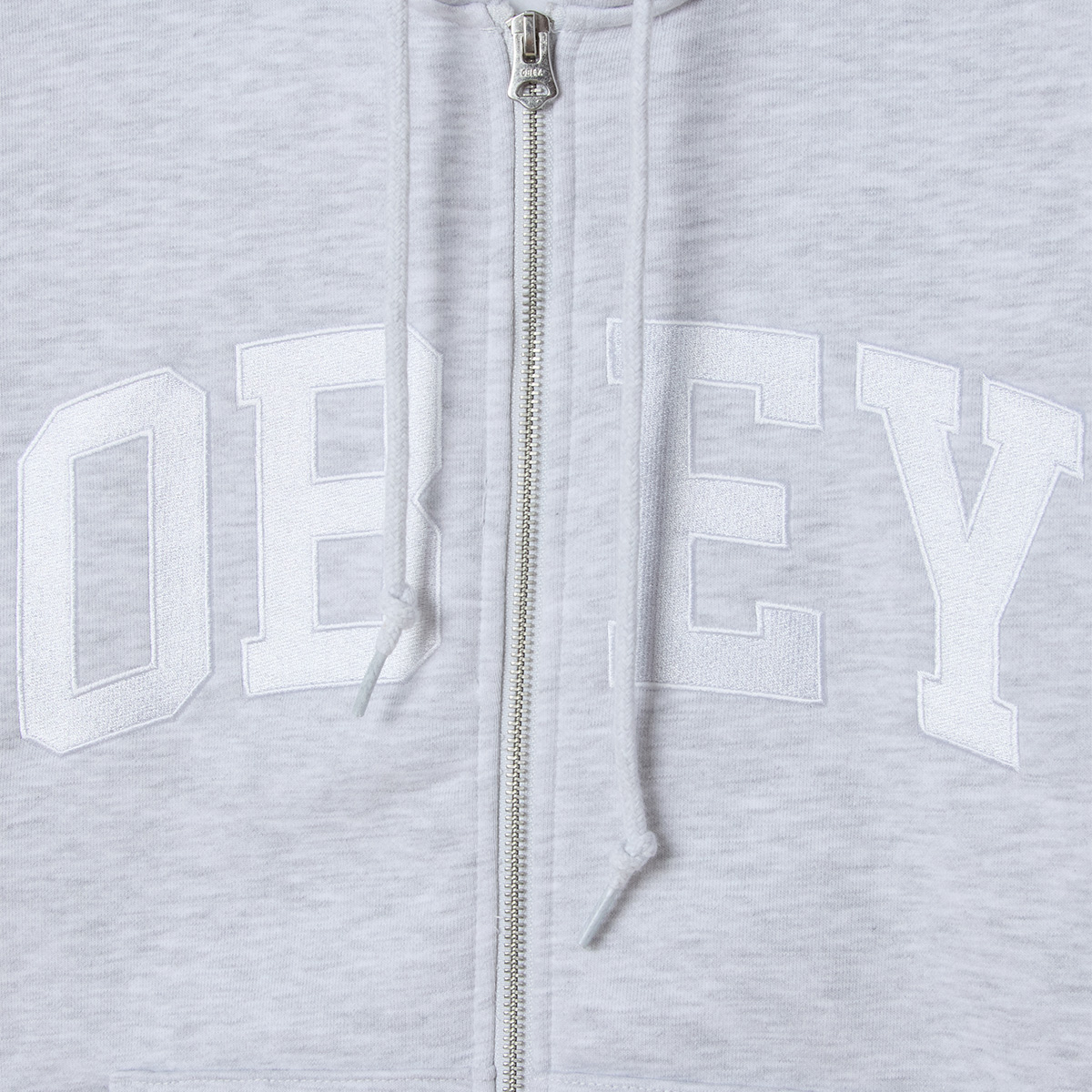 Obey Collegiate Zip Hooded Sweater Ash Grey