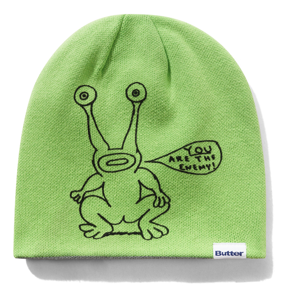 Butter Goods x Daniel Johnston Frog Reversible Beanie Lime/Grey