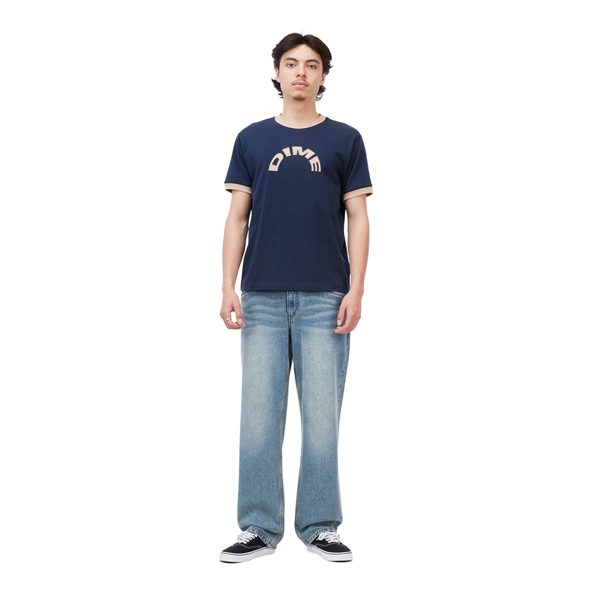 Dime Arch Ringer T-Shirt Navy