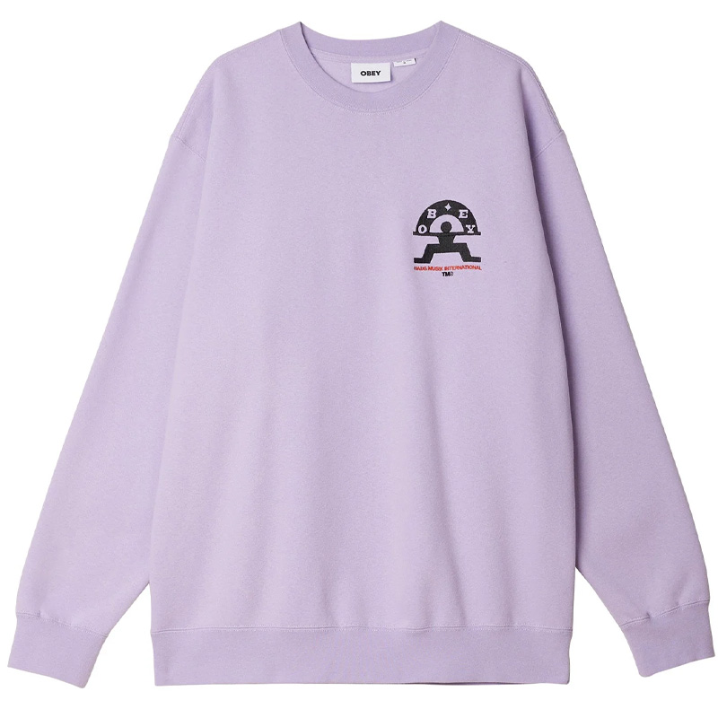 Obey Haus Musik Crewneck Sweater Digital Lavender Obey Haus Musik Crewneck Sweater Digital Lavender