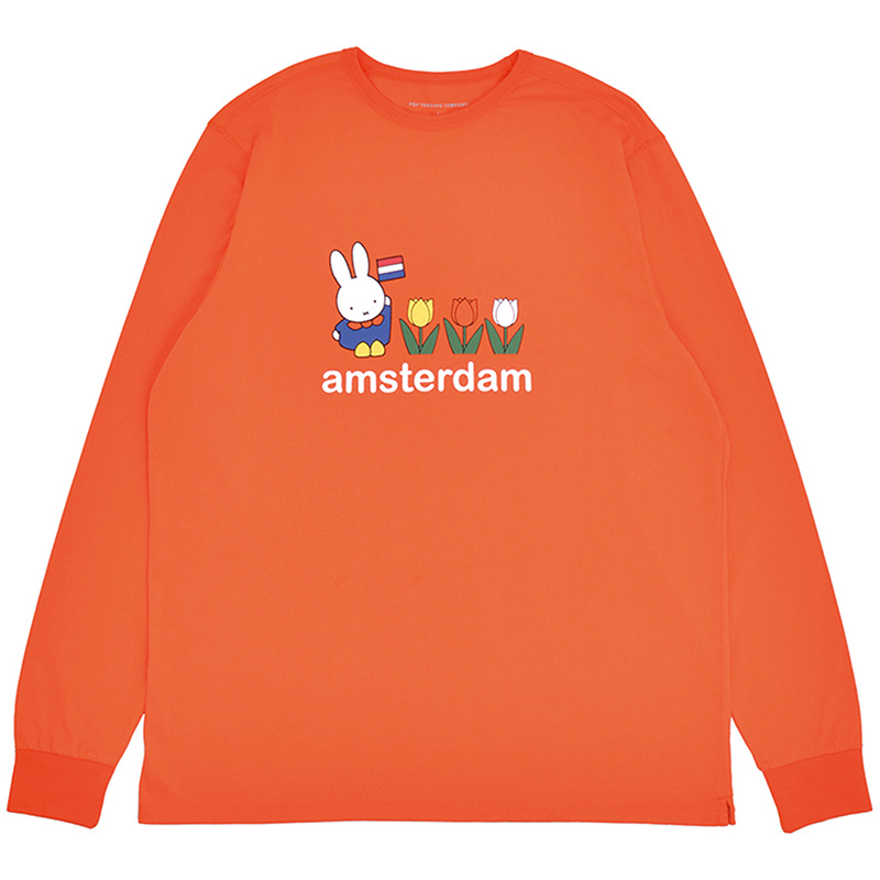 Pop Trading Company X Miffy Amsterdam Longsleeve T-Shirt Orange Pop Trading Company X Miffy Amsterdam Longsleeve T-Shirt Orange