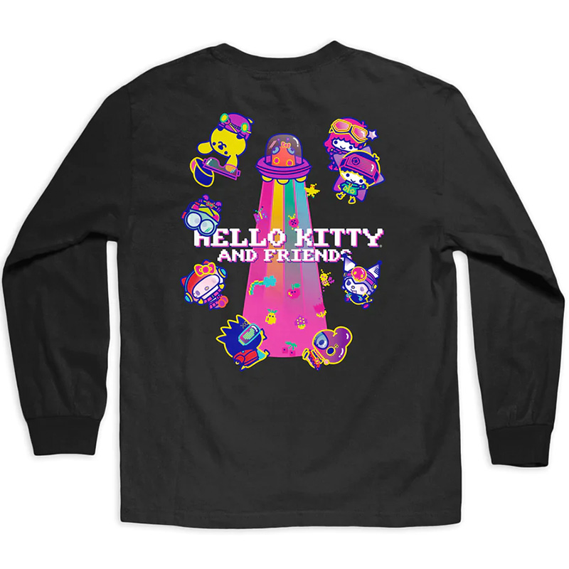 Girl Kawaii Arcade Friends Longsleeve T-shirt Black